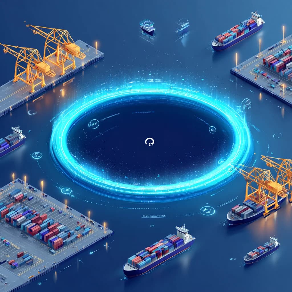 정사각형 항만 AI 일러스트 3