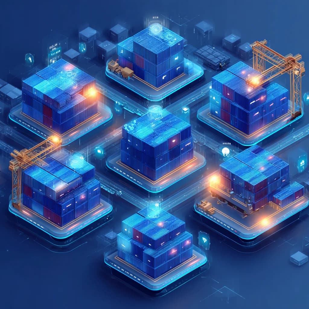 정사각형 항만 AI 일러스트 7