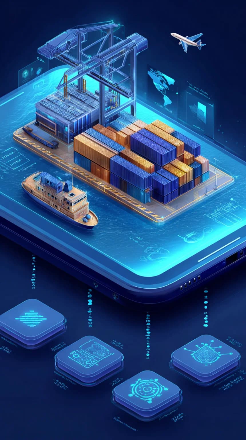 세로형 항만 디지털 트윈 이미지